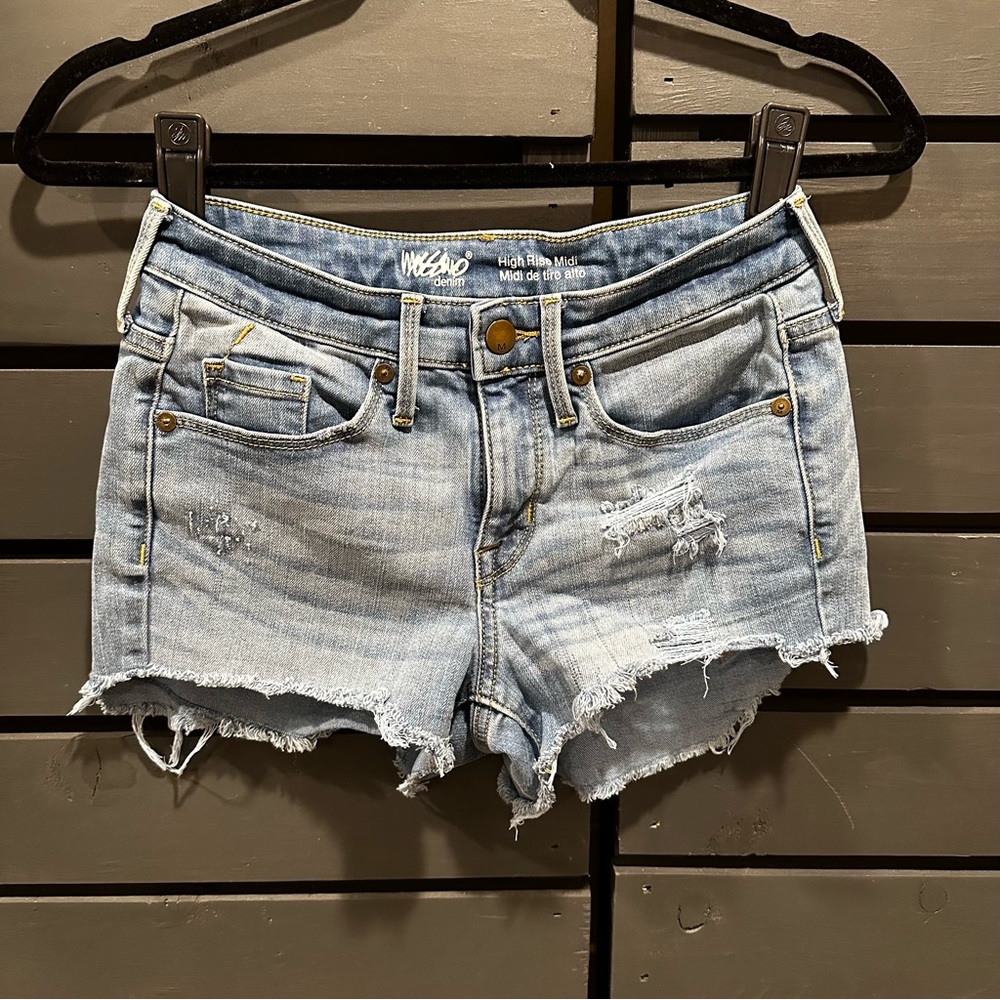 Mossimo High Rise MIDI size 0 denim shorts